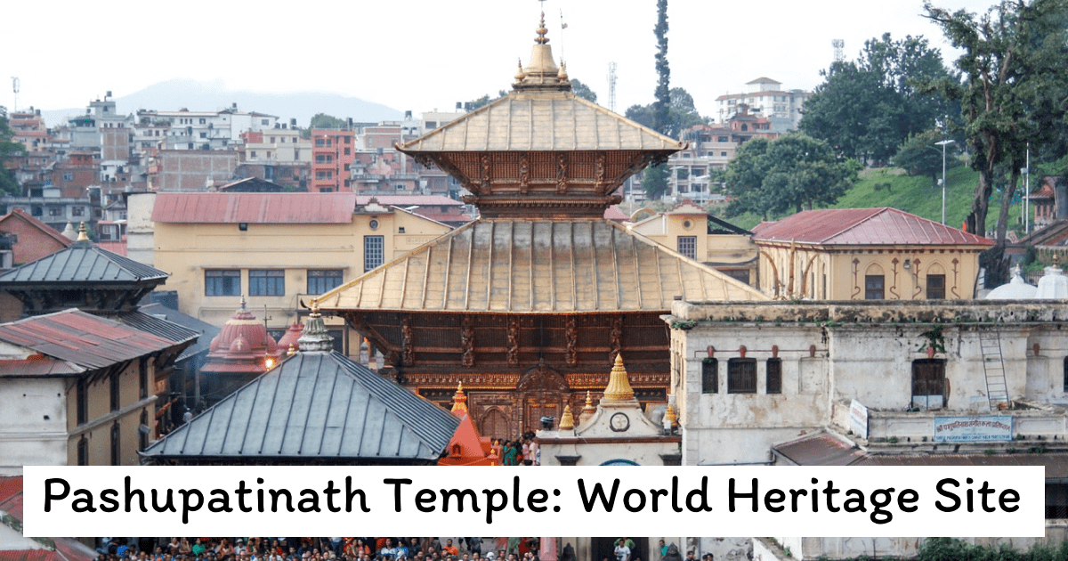 Kathmandu's Pashupatinath Temple, a Hindu sanctuary surrounded by vegetation and the Bagmati River, from above.